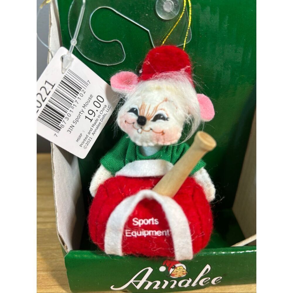 Annalee 3" Sporty Mouse Christmas Ornament 2021